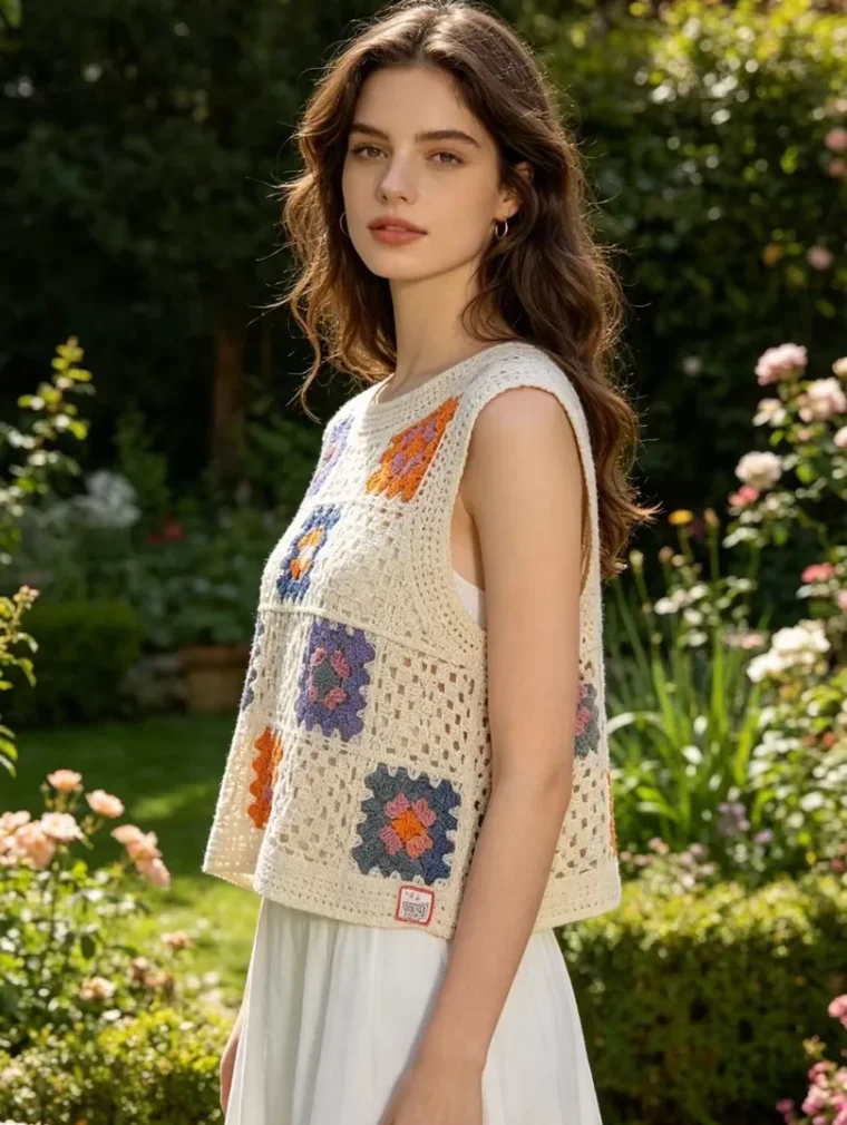 Women’s sleeveless crochet top — EF-W-1435