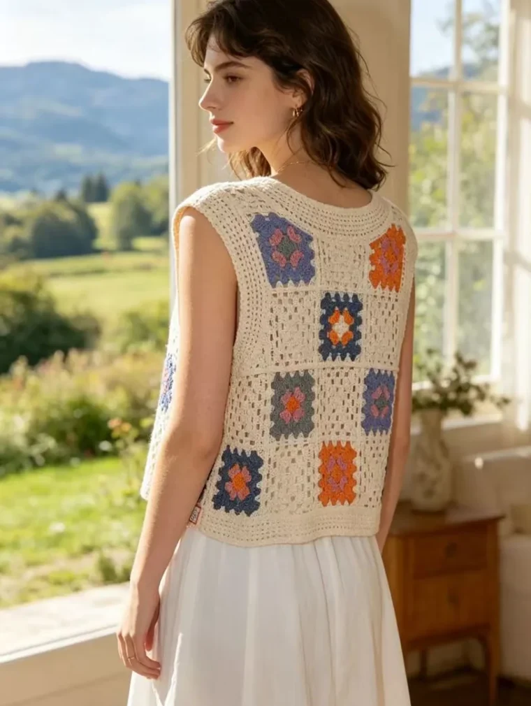 Women’s sleeveless crochet top — EF-W-1435