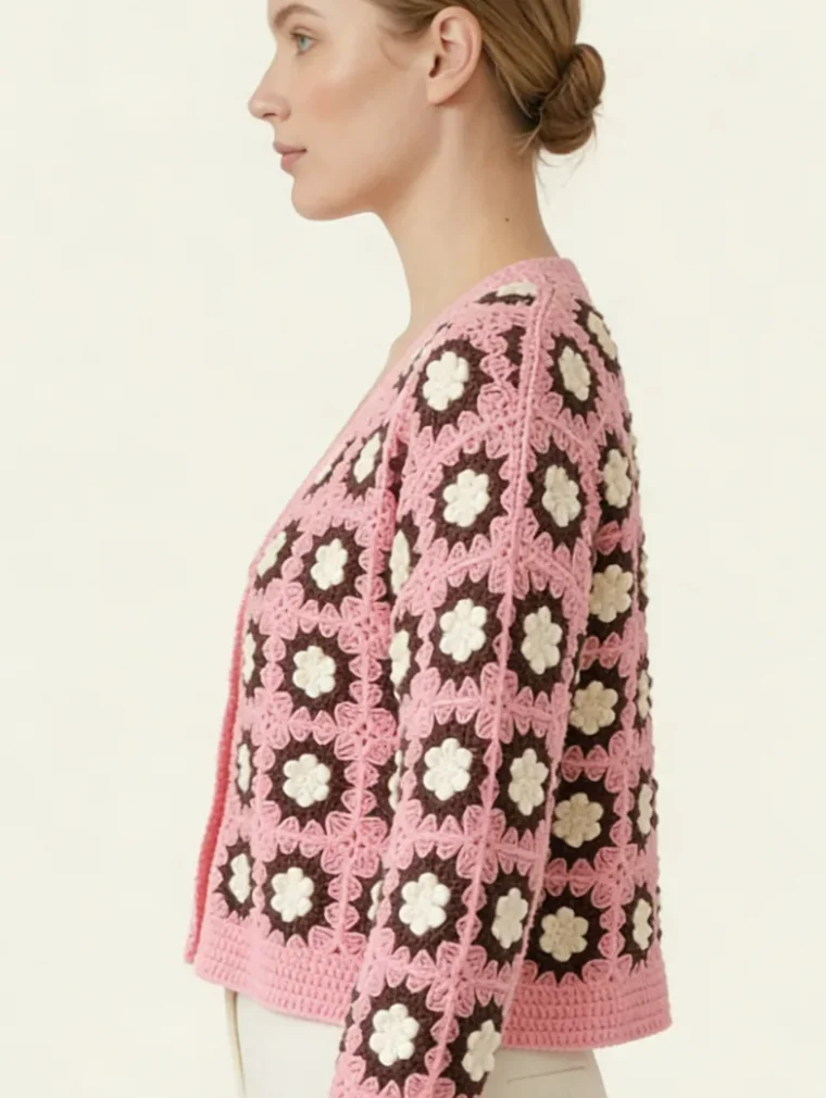 Camisa de Manga Larga de Crochet para Mujer — EF-W-1105