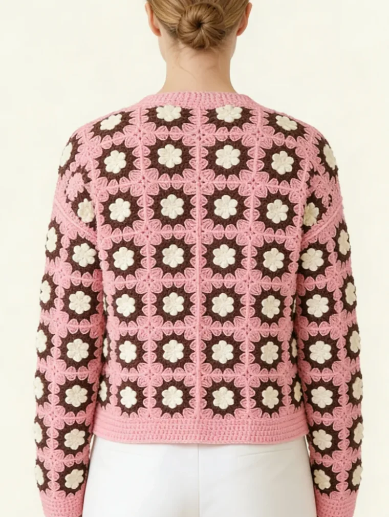 Camisa de Manga Larga de Crochet para Mujer — EF-W-1105