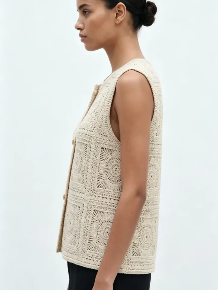 Women’s sleeveless crochet top — EF-W-1355