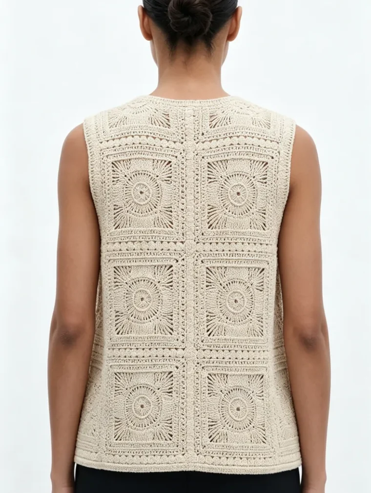 Women’s sleeveless crochet top — EF-W-1355