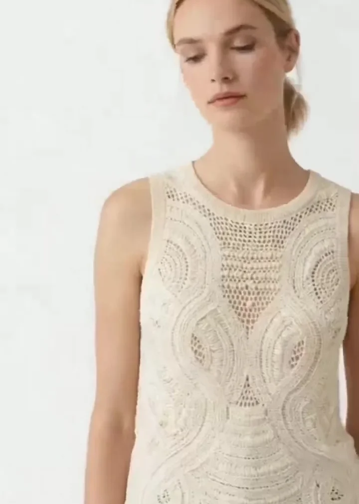 Top Sin Manga de Crochet para Mujer — EF-W-1180