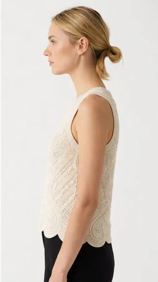 Top Sin Manga de Crochet para Mujer — EF-W-1180