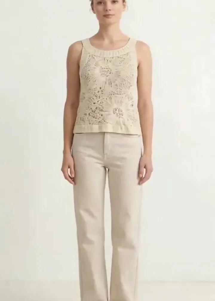Women’s sleeveless crochet top — EF-W-1175