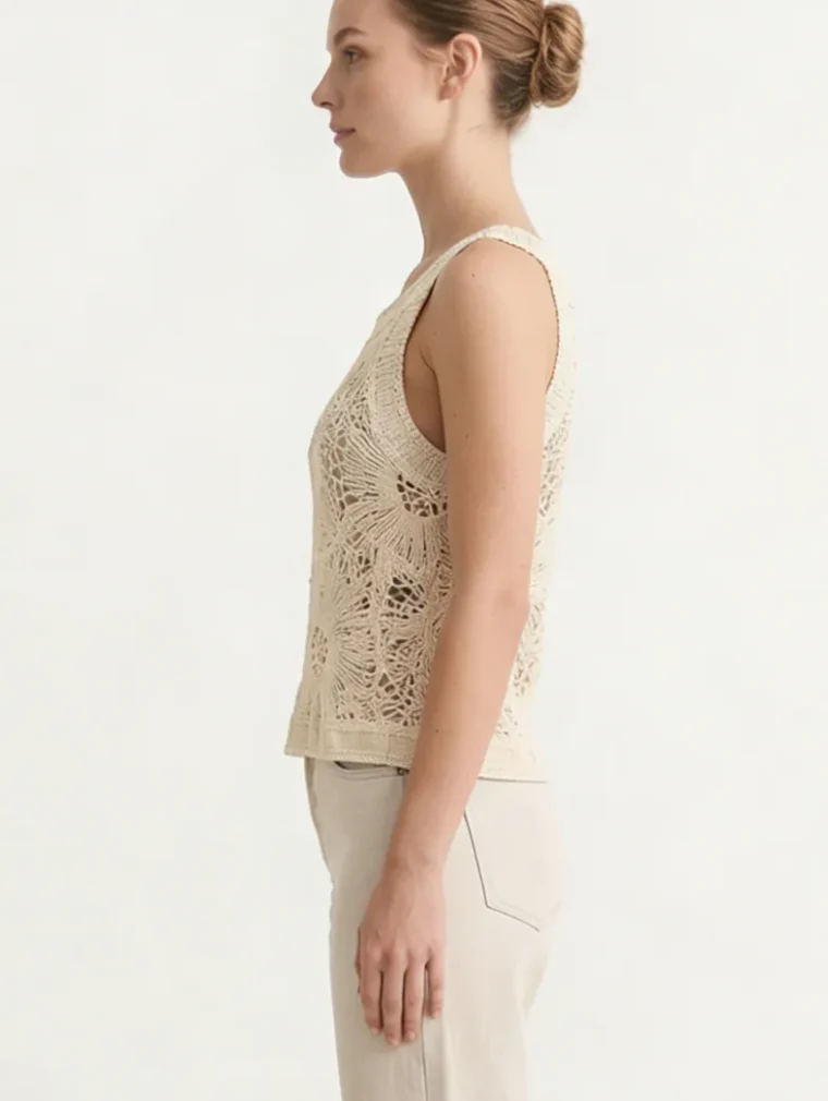 Women’s sleeveless crochet top — EF-W-1175
