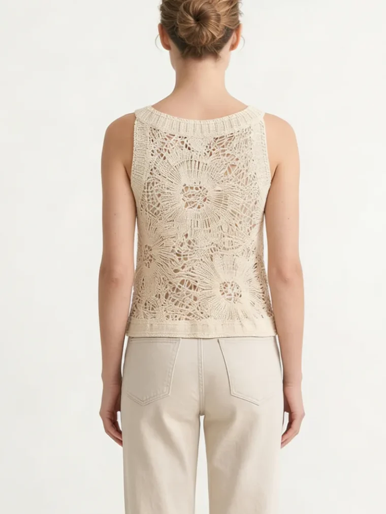 Women’s sleeveless crochet top — EF-W-1175