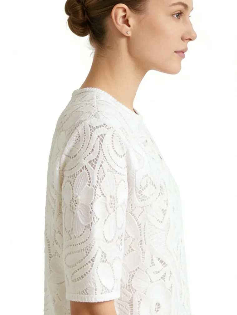 Women’s short-sleeve crochet top — EF-W-1101