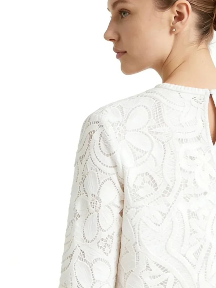 Women’s short-sleeve crochet top — EF-W-1101