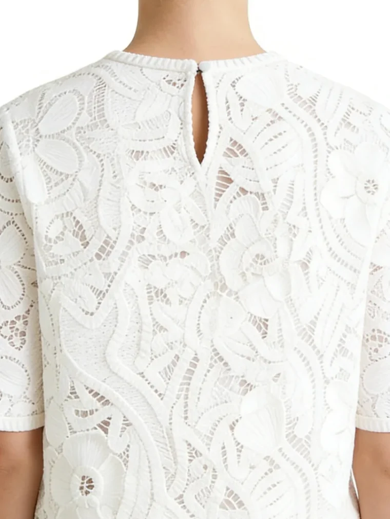 Women’s short-sleeve crochet top — EF-W-1101
