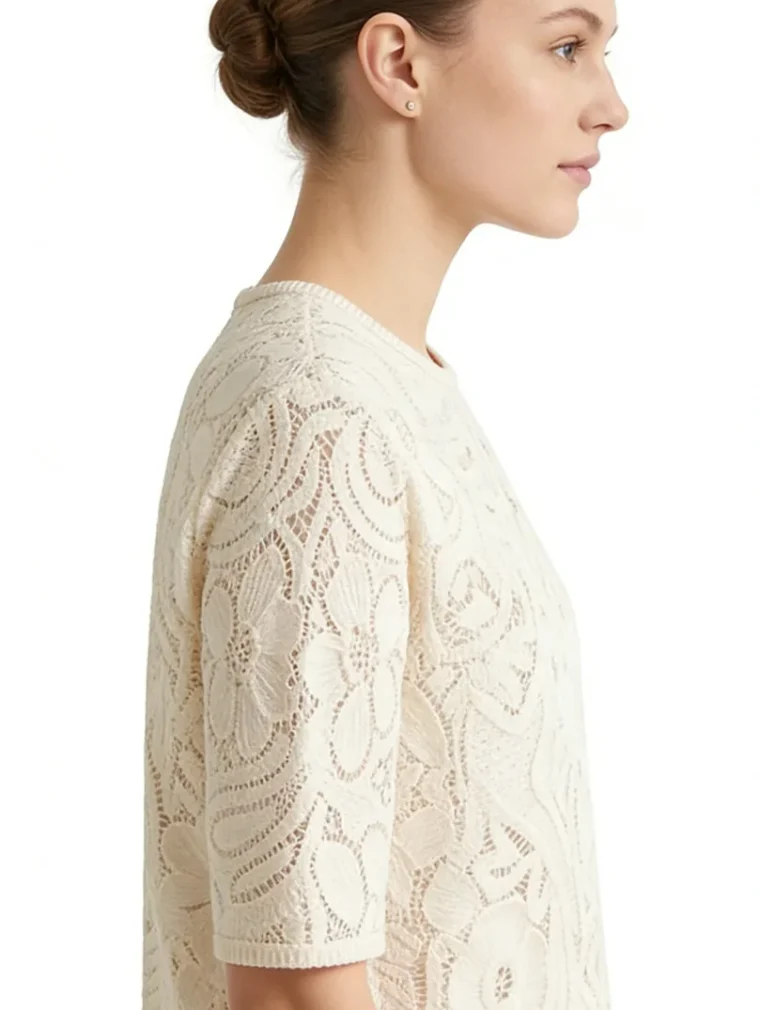 Women’s short-sleeve crochet top — EF-W-1101