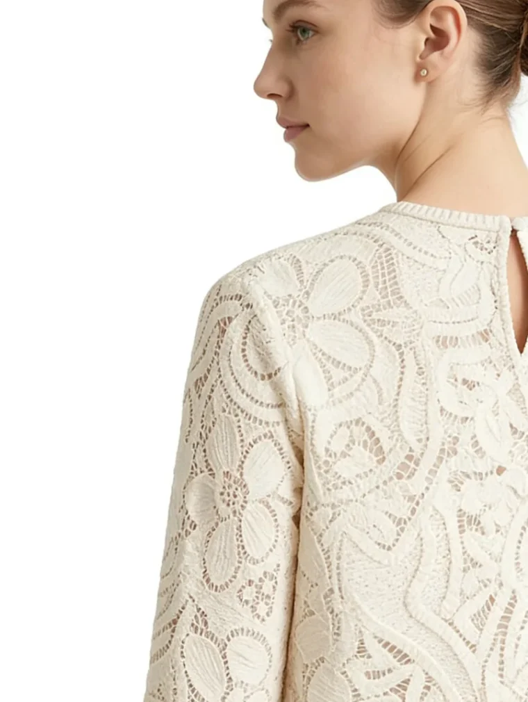 Women’s short-sleeve crochet top — EF-W-1101