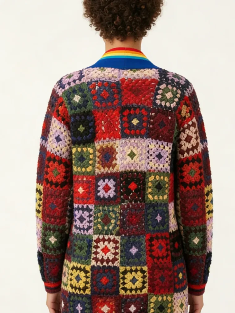 Cárdigan de Manga Larga de Crochet para Mujer — EF-W-1165