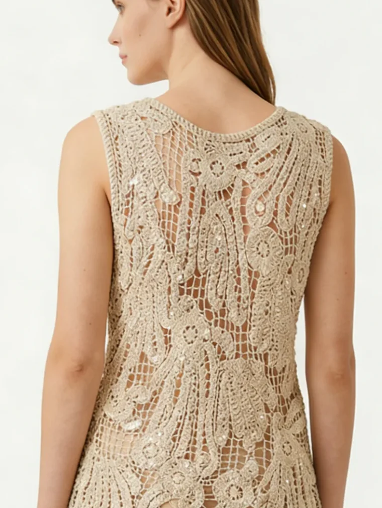 Women’s sleeveless crochet top — EF-W-1399
