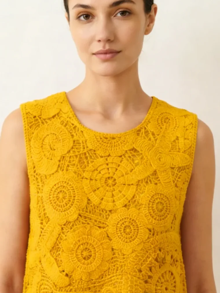 Top Sin Manga de Crochet para Mujer — EF-W-1121