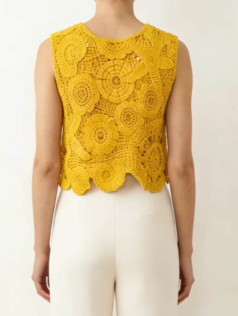 Top Sin Manga de Crochet para Mujer — EF-W-1121