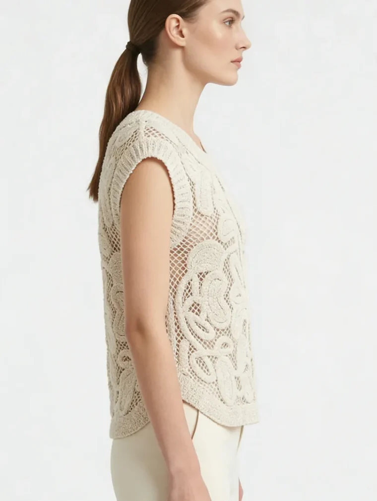 Women’s sleeveless crochet top — EF-W-1352