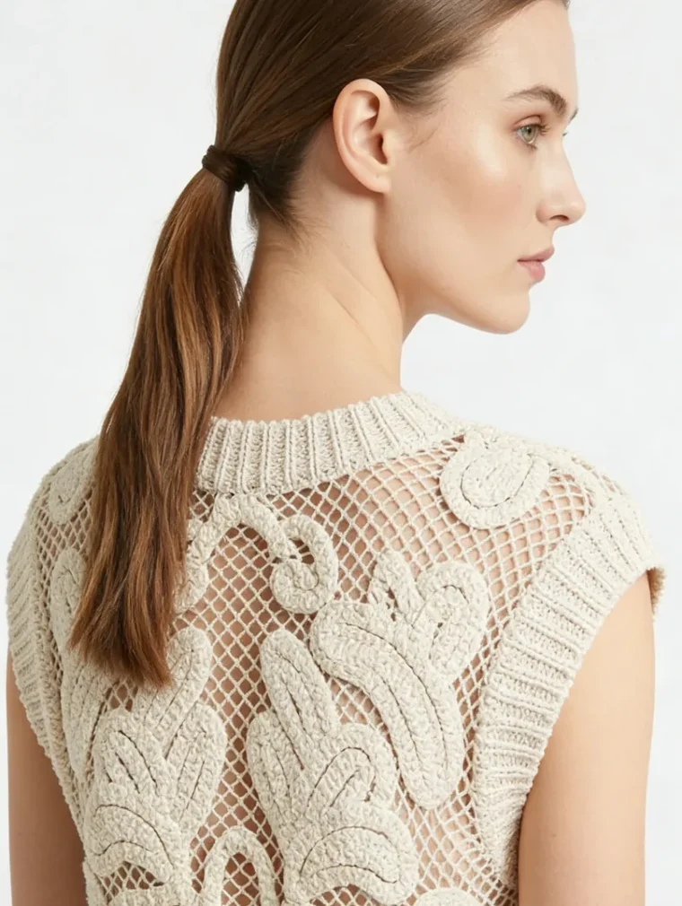 Women’s sleeveless crochet top — EF-W-1352