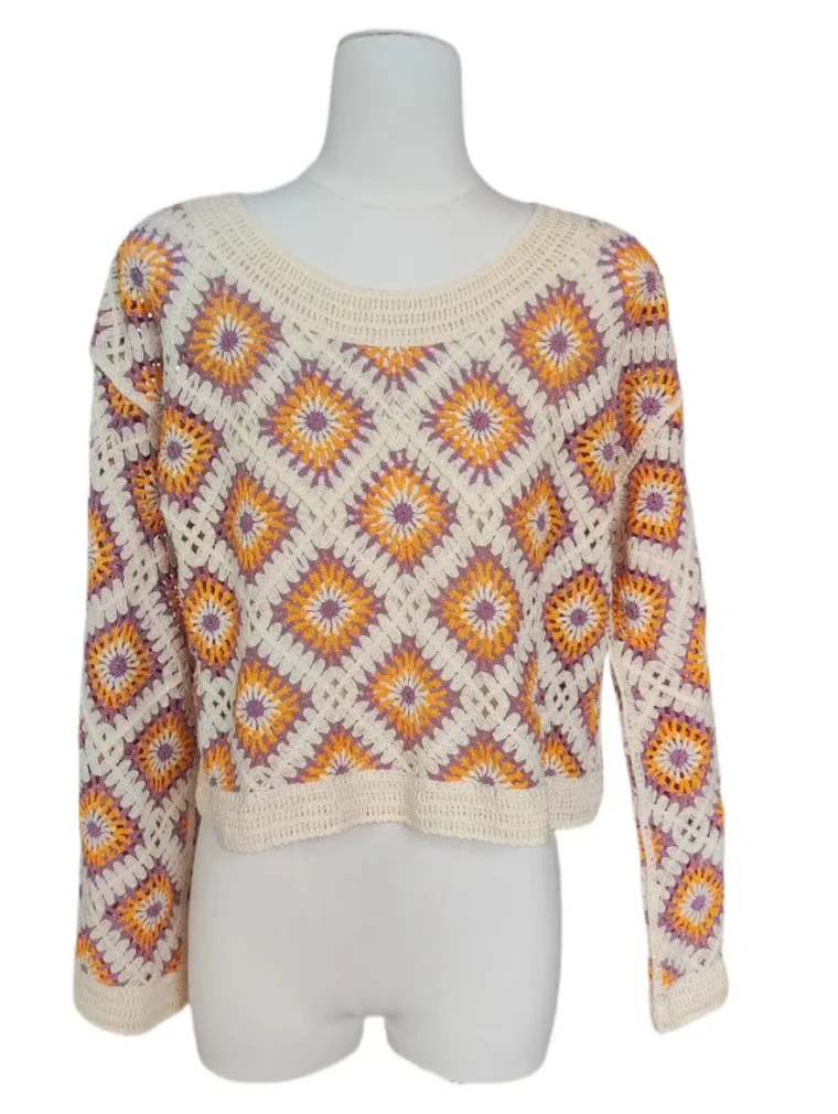 Women’s Crochet Long-Sleeve Top — EF-W-1112