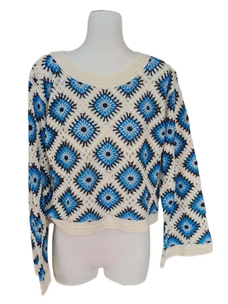 Women’s Crochet Long-Sleeve Top — EF-W-1112