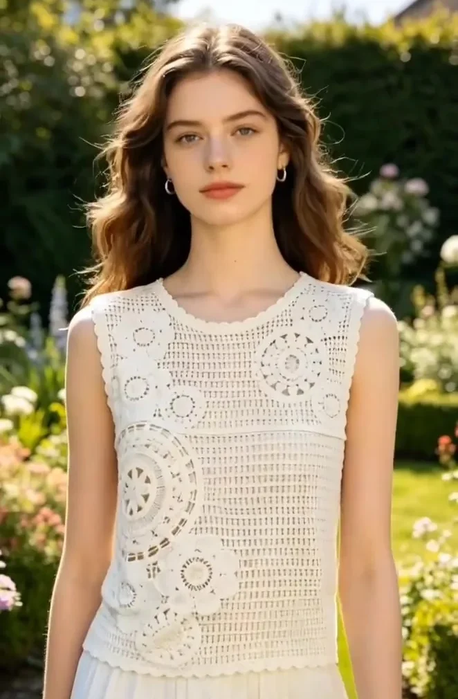 Women’s Crochet Cropped Top — EF-W-1476