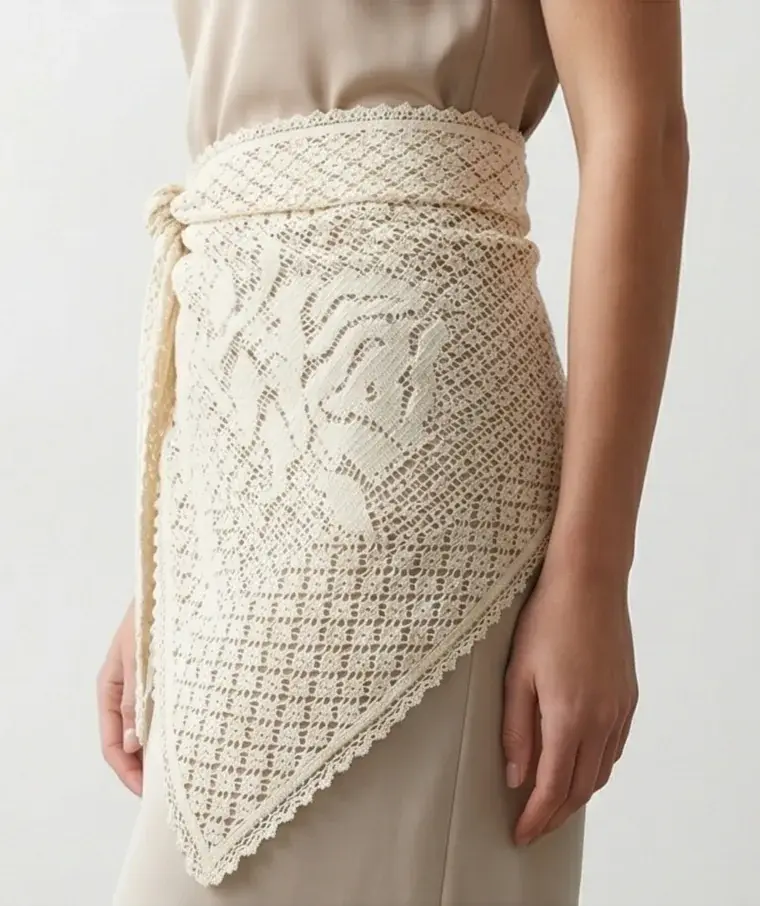 Crochet waist triangle scarf — EF-A-6117