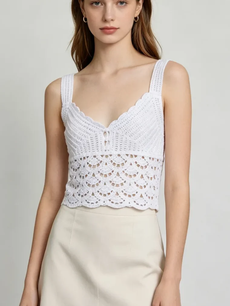 Women's Crochet Cropped Top (L43 / B46) — EF-W-1492