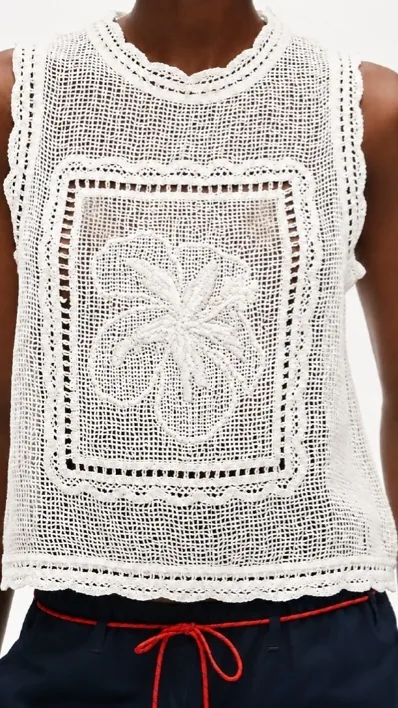 Women's sleeveless crochet top (L49 / B40) — EF-W-1386