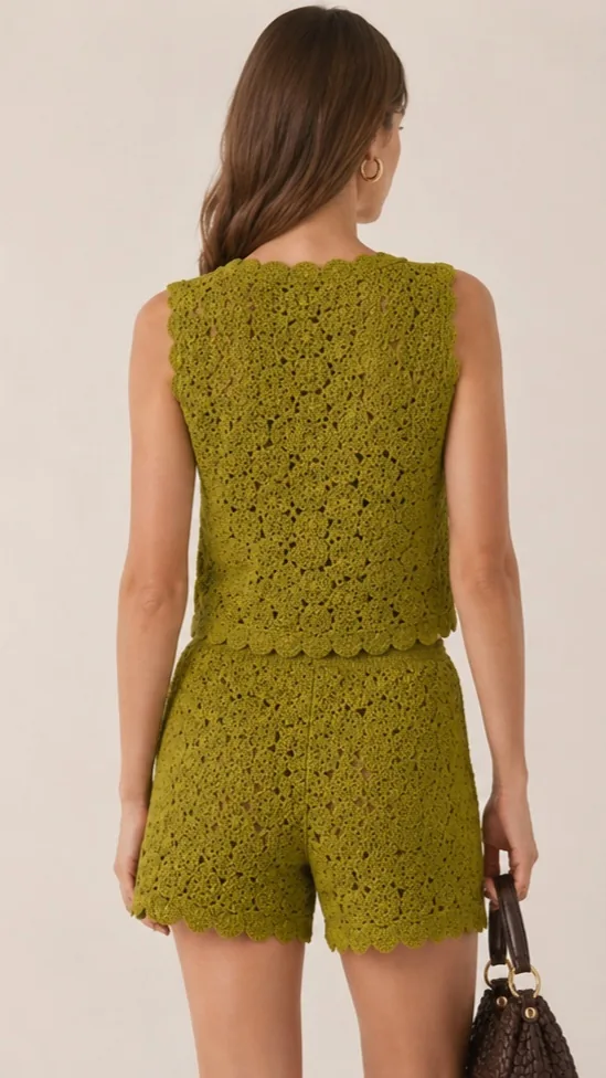 Women's sleeveless crochet outfit (L54 / B48) — EF-W-1507