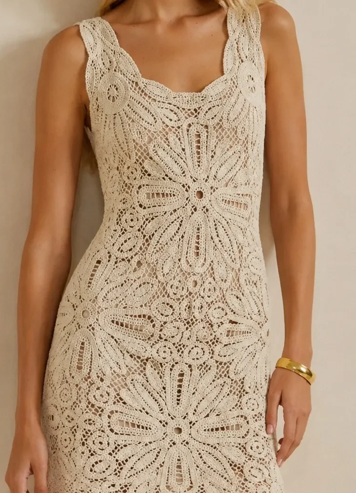 Women's crochet mini dress (L76 / B46) — EF-W-1496