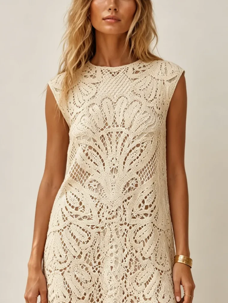 Women's crochet mini dress (L76 / B46) — EF-W-1682