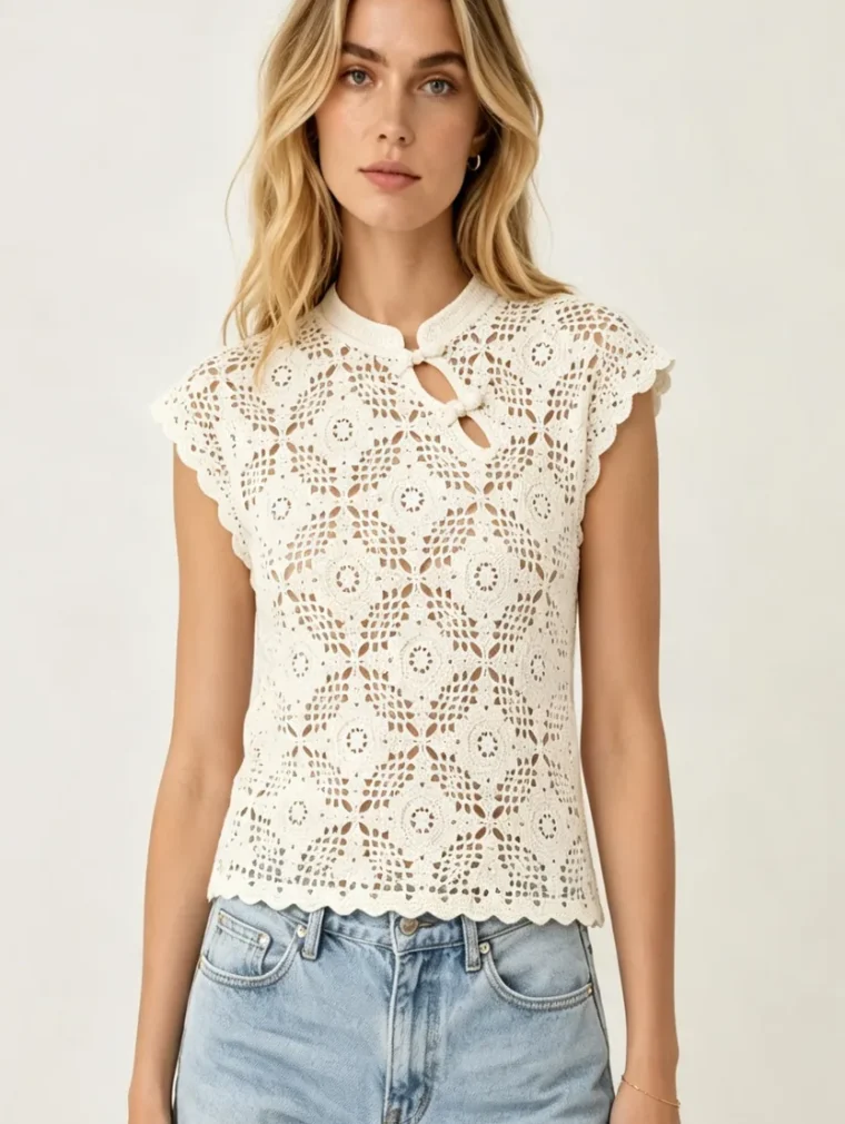 Women's crochet top (L66 / B46) — EF-W-1394