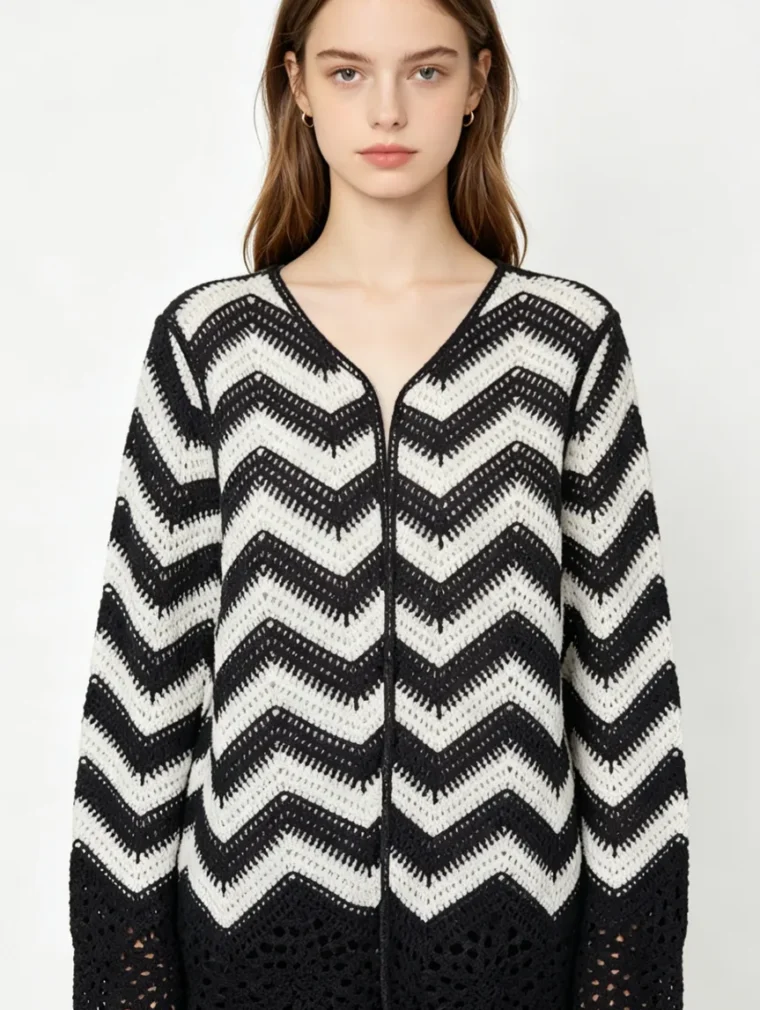 Women's Crochet Short-Sleeve Top (L60 / B58) — EF-W-1240
