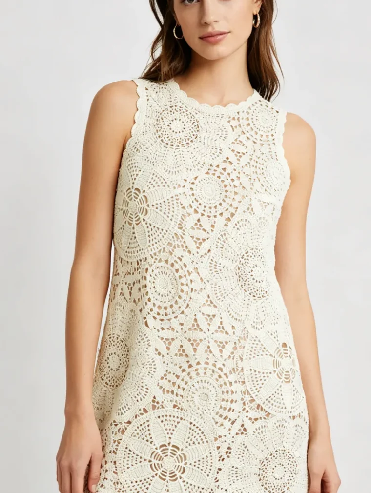 Women's crochet mini dress (L76 / B46) — EF-W-1466