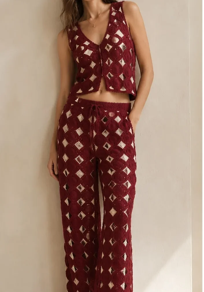 Women's sleeveless crochet outfit (L53 / B47) — EF-W-1506
